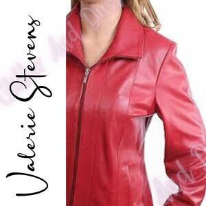 Valerie Stevens Lambskin Leather Short Crop Jacket